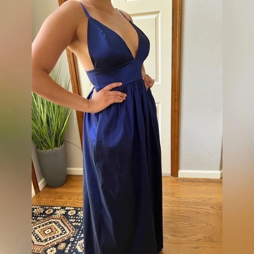Windsor Full Length Iridescent Royal Blue formal dress with POCKETS!! View 3
